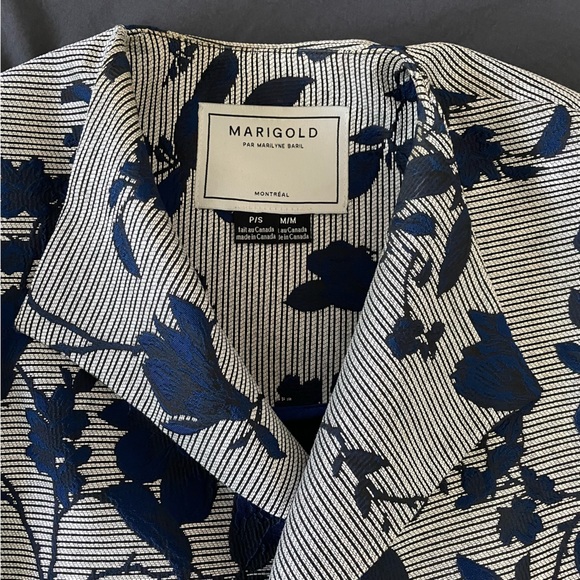 Long Jacquard Jacket | Marigold by Marilyne Baril | Size Sm/Md - Picture 7 of 13